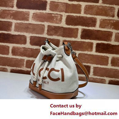 Gucci Mini shoulder bag with Gucci print 777166 in Beige/Brown cotton linen canvas 2025