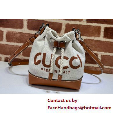 Gucci Mini shoulder bag with Gucci print 777166 in Beige/Brown cotton linen canvas 2025