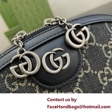 Gucci Ophidia GG Small Shoulder Bag 499621 IN Black and grey GG denim 2025