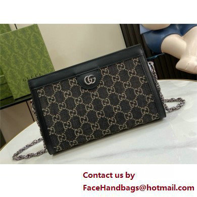 Gucci Ophidia GG small shoulder bag 503877 IN Black and grey GG denim 2025 - Click Image to Close