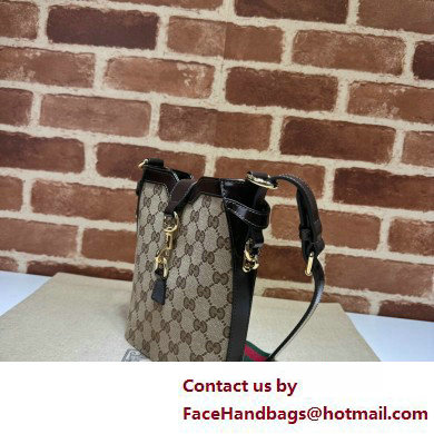 Gucci Original GG mini bucket shoulder bag 782919 Beige/Coffee 2025 - Click Image to Close