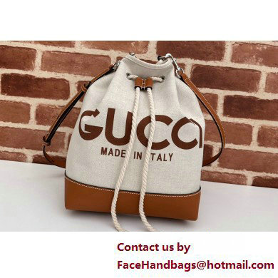 Gucci Small shoulder bag with Gucci print 772856 in Beige/Brown cotton linen canvas 2025