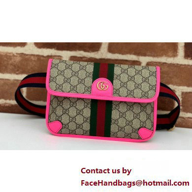 Gucci Web Ophidia GG small belt Bag 752597 Beige/Fuchsia 2025