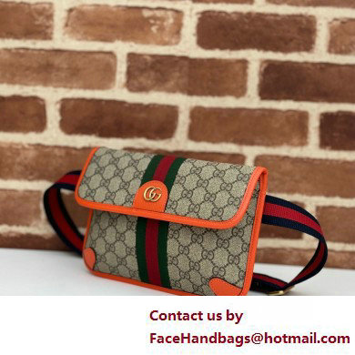 Gucci Web Ophidia GG small belt Bag 752597 Beige/Orange 2025 - Click Image to Close