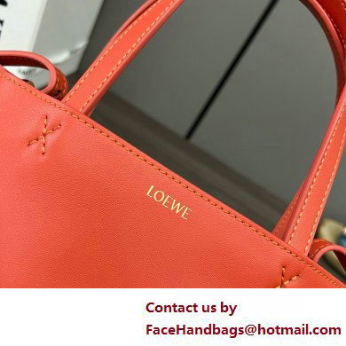 LOEWE Mini Puzzle Fold Tote in shiny calfskin 052322 orange 2025