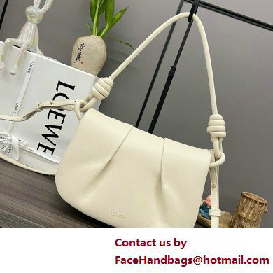 LOEWE Paseo satchel in shiny nappa calfskin white 2025 - Click Image to Close