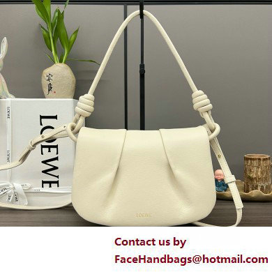 LOEWE Paseo satchel in shiny nappa calfskin white 2025