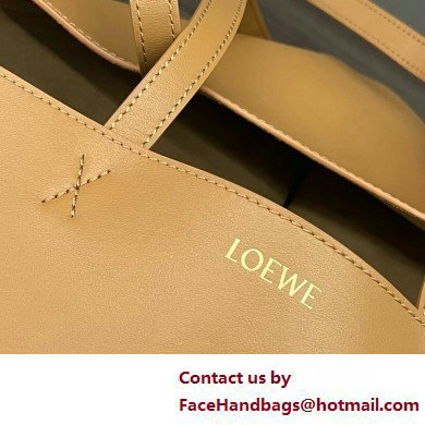 LOEWE Puzzle Fold Tote in shiny calfskin 052316 warm desert 2025