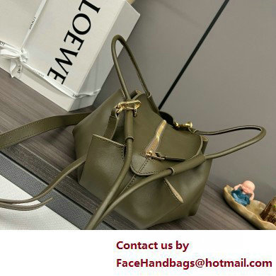 LOEWE Small Paseo bag in shiny nappa calfskin Dark Khaki Green 2025