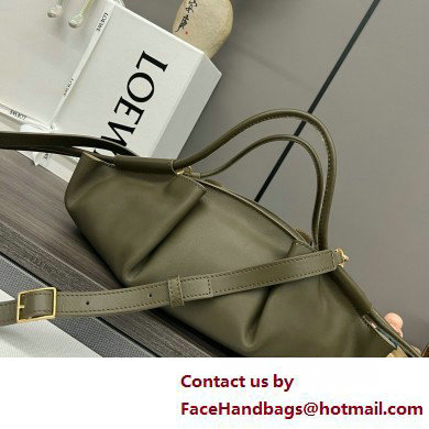 LOEWE Small Paseo bag in shiny nappa calfskin Dark Khaki Green 2025