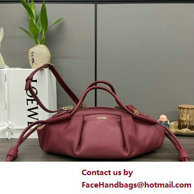 LOEWE Small Paseo bag in shiny nappa calfskin burgundy 2025 - Click Image to Close