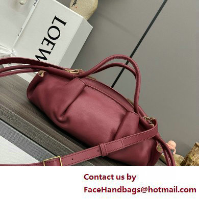 LOEWE Small Paseo bag in shiny nappa calfskin burgundy 2025