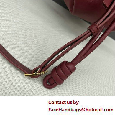 LOEWE Small Paseo bag in shiny nappa calfskin burgundy 2025