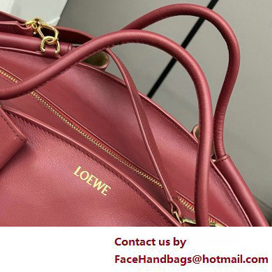 LOEWE Small Paseo bag in shiny nappa calfskin burgundy 2025