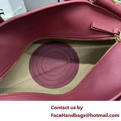 LOEWE Small Paseo bag in shiny nappa calfskin burgundy 2025