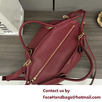 LOEWE Small Paseo bag in shiny nappa calfskin burgundy 2025