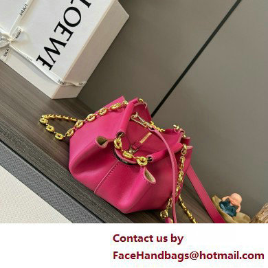 LOEWE Small Paseo bag in shiny nappa calfskin with chain fuchsia 2025