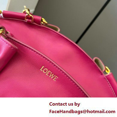 LOEWE Small Paseo bag in shiny nappa calfskin with chain fuchsia 2025