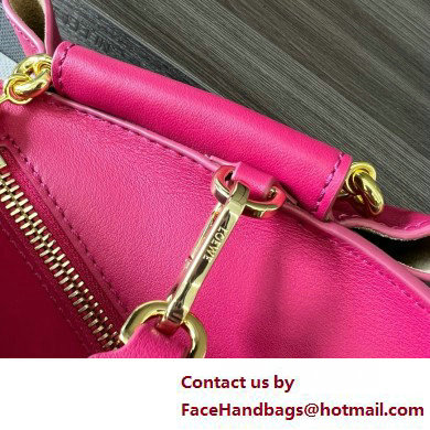 LOEWE Small Paseo bag in shiny nappa calfskin with chain fuchsia 2025