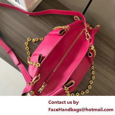 LOEWE Small Paseo bag in shiny nappa calfskin with chain fuchsia 2025