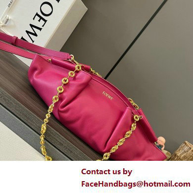 LOEWE Small Paseo bag in shiny nappa calfskin with chain fuchsia 2025