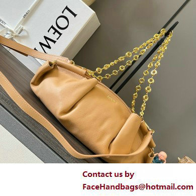 LOEWE Small Paseo bag in shiny nappa calfskin with chain warm desert 2025 - Click Image to Close