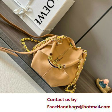 LOEWE Small Paseo bag in shiny nappa calfskin with chain warm desert 2025