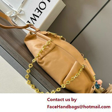 LOEWE Small Paseo bag in shiny nappa calfskin with chain warm desert 2025