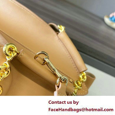 LOEWE Small Paseo bag in shiny nappa calfskin with chain warm desert 2025