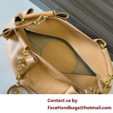 LOEWE Small Paseo bag in shiny nappa calfskin with chain warm desert 2025