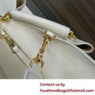 LOEWE Small Paseo bag in shiny nappa calfskin with chain white 2025