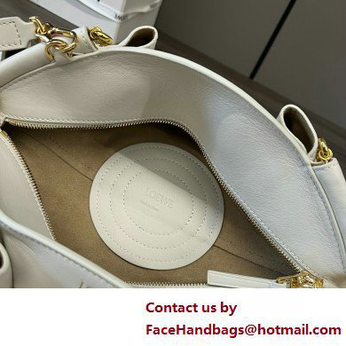 LOEWE Small Paseo bag in shiny nappa calfskin with chain white 2025