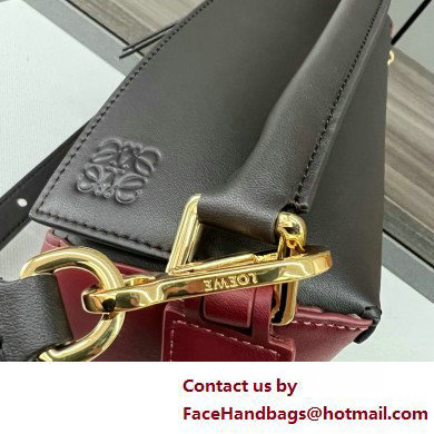 LOEWE Small Puzzle bag in classic calfskin Chocolate/Burgundy 2025