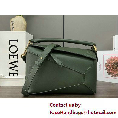 LOEWE Small Puzzle bag in classic calfskin bottle green 2025 - Click Image to Close