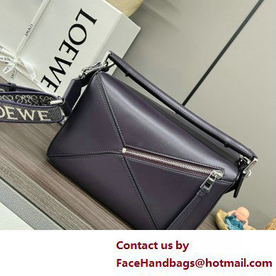 LOEWE Small Puzzle bag in satin calfskin dark purple 2025