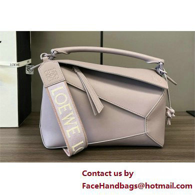 LOEWE Small Puzzle bag in satin calfskin lavender 2025