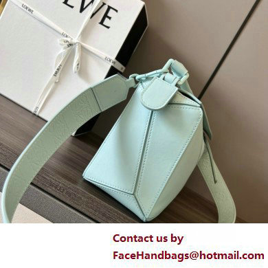 LOEWE Small Puzzle bag in satin calfskin sky blue 2025