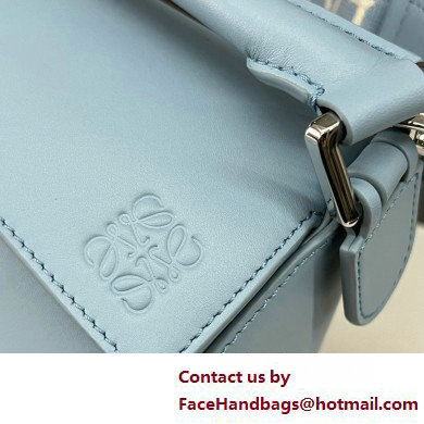 LOEWE Small Puzzle bag in satin calfskin sky blue 2025