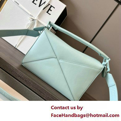 LOEWE Small Puzzle bag in satin calfskin sky blue 2025