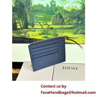 Loewe Large coin cardholder in soft grained calfskin Blue