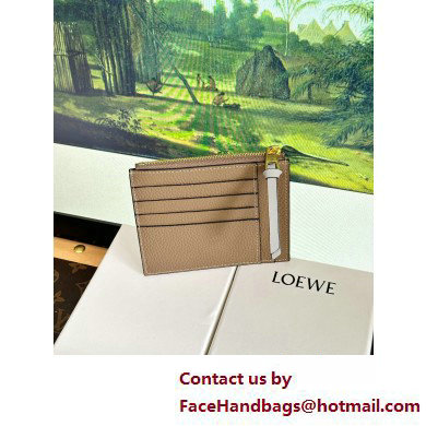 Loewe Large coin cardholder in soft grained calfskin Camel