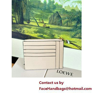 Loewe Large coin cardholder in soft grained calfskin Creamy