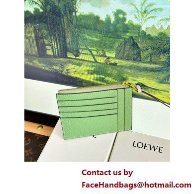 Loewe Large coin cardholder in soft grained calfskin Green