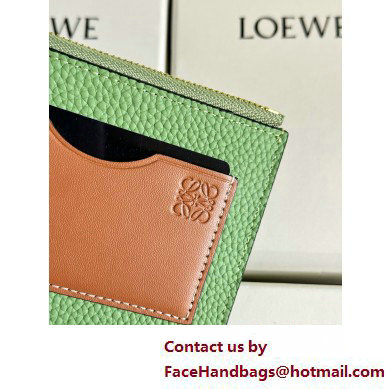 Loewe Large coin cardholder in soft grained calfskin Green