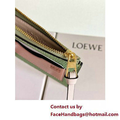 Loewe Large coin cardholder in soft grained calfskin Green