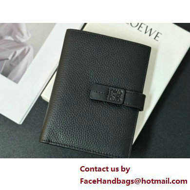 Loewe Medium vertical wallet in soft grained calfskin Black - Click Image to Close