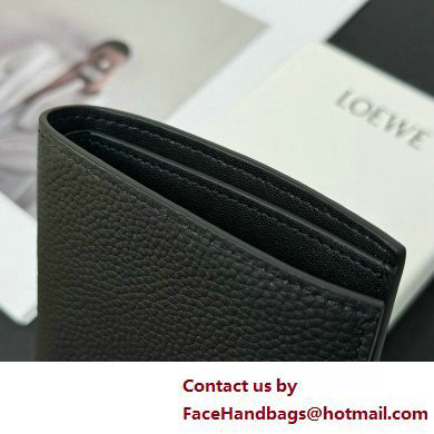 Loewe Medium vertical wallet in soft grained calfskin Black