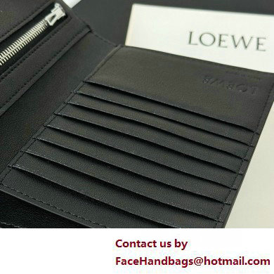 Loewe Medium vertical wallet in soft grained calfskin Black