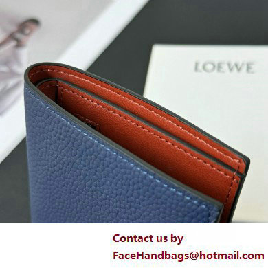 Loewe Medium vertical wallet in soft grained calfskin Blue