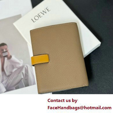 Loewe Medium vertical wallet in soft grained calfskin Camel